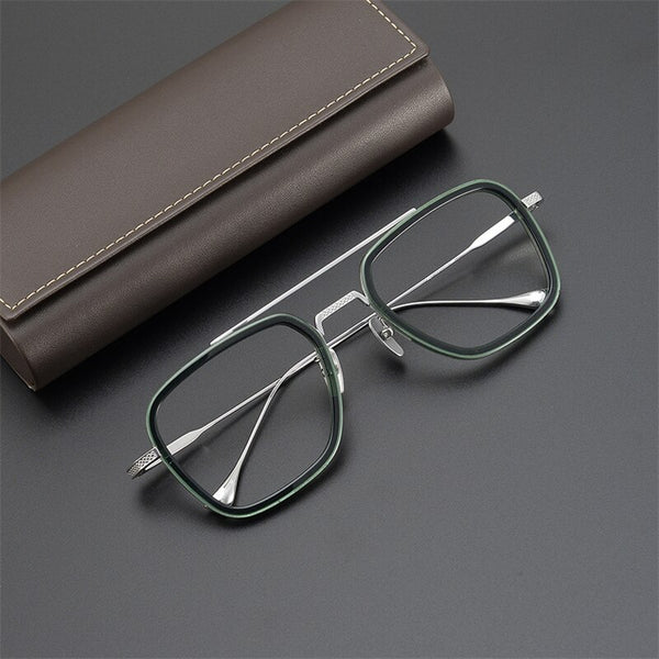 Flight006 Men Women's  Acetate Square Frame Glasses For Men and Women Oversized large face widened eyeglasses