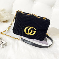 L-package GC Women's Marment Style ‎446744  mini bag embroidered chevron velvet with a heart Golden Chain