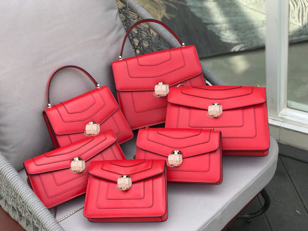 C-Collection BVLGARI Women Leather Shoulder Bag Handbag Satchel Clutch Coin Purse