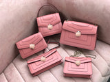 C-Collection BVLGARI Women Leather Shoulder Bag Handbag Satchel Clutch Coin Purse