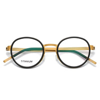 Eyeglass Frame Denmark Linde 9752 Titanium No Screw Korea Round Glasses Frames Optical Ultra-light Business For Men Women