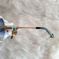 S-sunglasses Round frame Clock pattern Metal eyeglass frame for w.a.n.g.d.e.r.l.a.n.d clock