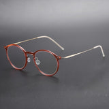 Reading Glasses Denmark Linde 6541 Titanium No Screw Glasses Frames Optical Ultra-light Business Round Prescription Diopter