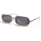 Brand Design Sunglasses Women Rimless Sun Glasses Summer Rectangle Eyeglasses Drving Outdoor Fashion Eyewear