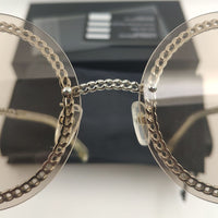 Summer Gold Chain Round Sunglasses For Women Shades Brand Designer Alloy Retro Rimless Fashion Futuristic For Sun Glasses UV400