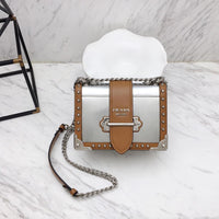 H-bag Prada Cahier studded leather bag NO.1BD045 SIZE:20×14×8.5cm