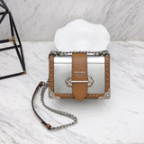 H-bag Prada Cahier studded leather bag NO.1BD045 SIZE:20×14×8.5cm