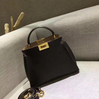 H-bag Fendi PEEKABOO ESSENTIALLY Blue leather bag  27cm NO.8BN302