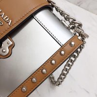 H-bag Prada Cahier studded leather bag NO.1BD045 SIZE:20×14×8.5cm