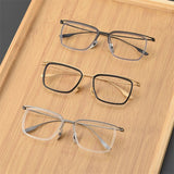 DTX100 Men Women's Male Business Retro Square Frame Glasses For Men and Women  Eyebrow Glasses Frame Female