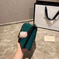 M-Handbag GUCCI 20cm Ladies Vintage Printing Wide Shoulder Strap Messenger Bag Small Square Bag