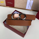 A-accessories S.a.l.v.a.t.o.r.e F.e.r.r.a.g.a.m.o 3.5cm Men's Genuine Leather Dress Belt Handmade 100% Cow Leather Fashion & Classic Designs for Work Business and Casual