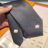 A-accessories Louis Vuitton Men's Cotton Solid Stripe Skinny Tie Slim Necktie For Wedding Party