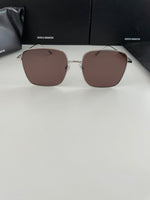 S-sunglasses Men's UV-Proof Strong Light Sunglasses For Diane Classic Silver Square Frame 99.9% UV Protected Brown Lenses for Driving Eye Glasses Reflective Lenses Big Face