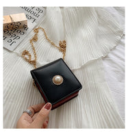 L-package Leather Makeup Lipstick Case with Mirror for Purse Cosmetic Pouch Travel Makeup Bag Holder Fits of Lipstick Travel Purse Storage with Chain