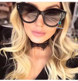 S-sunglasses Women Retro Metal Frame Mirrored Sunglasses Oversized Cat Eye Glasses eyewear for Fendi 0265