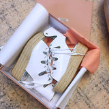 S-shoe MIU MIU Women High Shoes Adjustable Buckle Open Toe Wedges Shoes Summer Fashion Sandals