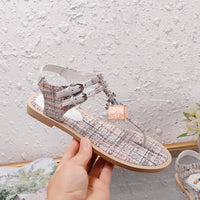 S-shoe Women's sandals Flat Thong Sandals Beach Bohemia Shoes Ankle Buckle for Women