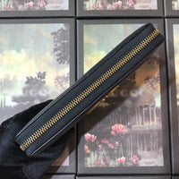 A-accessories GUCCI NO.524291 19-10-2.5cm Women’s Long PU Leather Wallet with Credit Card Holders Money Organizer Zipper Purse Wristlet Handbag