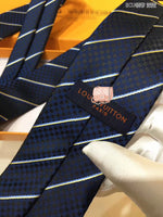 A-accessories Louis Vuitton Men's Silk Tie and Pocket Square Woven Formal Tie Cufflink Set Solid Neckties
