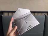 A-accessories MIU MIU NO.5MF001 15.5X10.5cm Envelope Style Leather Case Front Pocket Wallet Super Thin Fashion Card Holder With ID Card Slots