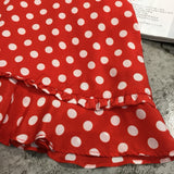 D-clothing Dior Dresses for Women V Neck Ruffle Polka Dot Loose Swing Casual Short T-Shirt Dress