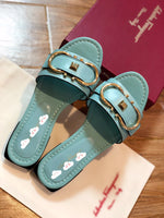 S-shoe S.a.l.v.a.t..o.r.e F.e.r.r.a.g.a.m.o Women's Wide Width Slide Sandals Slip On Flat Cross Strap Casual Summer Shoes