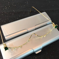 S-sunglasses Fashion Pearl half decorative glasses Non lens frame electronic girl for y.v.m.i.n