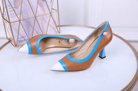 S-shoe Fendi Stiletto High Heel Shoes for Women Pointed Closed Toe Classic Slip On Dress Pumps