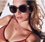 S-sunglasses Women Retro Metal Frame Mirrored Sunglasses Oversized Cat Eye Glasses eyewear for Fendi 0265
