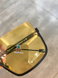 S-sunglasses t.h.e w.i.z & t.h.e o.w.n.e.r Oversized Square Gradient Mirror lens Rimless Sunglasses