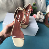 S-shoe A.M.I.N.A M.U.A.D.D.I Women's Strappy Chunky Block Sandals Ankle Strap Open Toe High Heel for Dress Wedding Party Evening Office Shoes Sandals