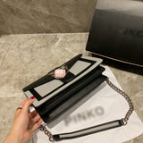 M-Handbag P.i.n.k.o 27-17cm Chain Shoulder Swallows Bag Messager Genuine Leather Cross-body Handbags