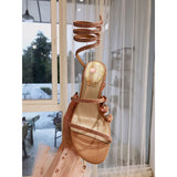 S-shoe R.e.n.e C.a.o.v.i.l.l.a Womens Chunky Block Low Mid Heel Lace Up Strappy Sandal Faux Suede Shoes