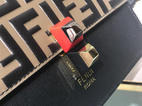 H-bag Fendi KAN I SMALL Black leather mini-bag 19cm