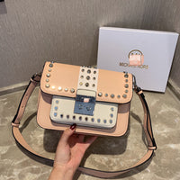 M-Handbag M.K 23-16cm Women Designer Rivet Shoulder Bag Ladies Top Handle Clutches Handbags Purse