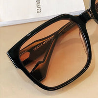 S-sunglasses Korean Style Rectangular Black Acetate Frame Anti Radiation Glasses For Loopy Women Oversized Shades for Women Glasses Frame Clear Lens Eyeglasses Elastic Temples Leg