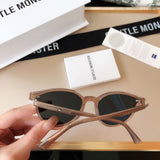 S-sunglasses 2021 Gentle New Round Frame Sunglasses For Slo With White Round Case Women Retro Glasses Female Cat Eye Women Sunglasses Female Retro Glasses