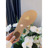 S-shoe R.e.n.e C.a.o.v.i.l.l.a Women's Beaded Flat Sandals Pearl Beach Toe Ring Casual Bohemia Summer Sandals