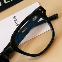 S-sunglasses Anti Radiation Computer Glasses For Volta Women Rectangular Black Acetate Frame Eyewear Anti Blue Light Blocking Ray Wellington Style Glasses Optical Spectacle Eyeglass Replaceable Lenses For Adult 99.9% UV Protection Blue Light