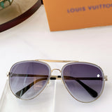 S-sunglasses Louis Vuitton High Qulity women's Round Metal Sunglasses Shades For Z1618E Female Ladies Brown Eyewear Women's Polarized Square Sunglasses Oversized Black Shades Flat Lens Male Female Fashion Driving Glasses