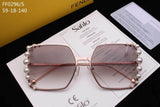 S-sunglasses Fendi Italy Designer Eyeglass Frames Glasses Pearl decoration Full frame for FF0296