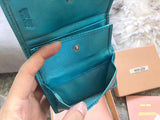 A-accessories MIU MIU NO.LT.5MV204 8-11cm Women Wallets Small Bifold Leather Pocket Wallet Ladies Mini Short Purse