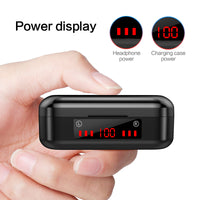 E-electronic V7 TWS Bluetooth 5.0 Headphones Earphone Wireless Headset With LED Digital Display Hot Discounted Sale Earbuds Wireless Bluetooth Earphones With Digital Display Battery Smart Charging Cabin Case