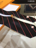 A-accessories Louis Vuitton Men's Silk Tie and Pocket Square Woven Formal Tie Cufflink Set Solid Neckties
