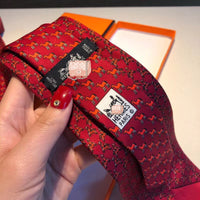 A-accessories Hermès Mens Horses Ties Self Tie Equestrian Ridding Jacquard Necktie & Pocket Square Set