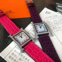 W-watch h.e.r.m.e.s Heure H watch, 21 x 21 mm Steel watch with sunburst stamped motif