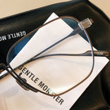S-sunglasses G monster Unisex Eyeglasses Lens Titanium Frames For Tap Tap Optical Computer Double Bridge Design Eyewear Protection Radiation Protection Light Sunlight Blocking Frame Square Lens