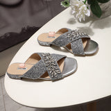 S-shoe MIU MIU New Women Casual Summer Flat Slippers Flip Flops Female Crystal Outside Shoes Girls Comfortable Woman Footwear