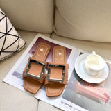 S-shoe R.O.V Womens Flat Sandals Slides Open Toe Slip On Shoes for Summer